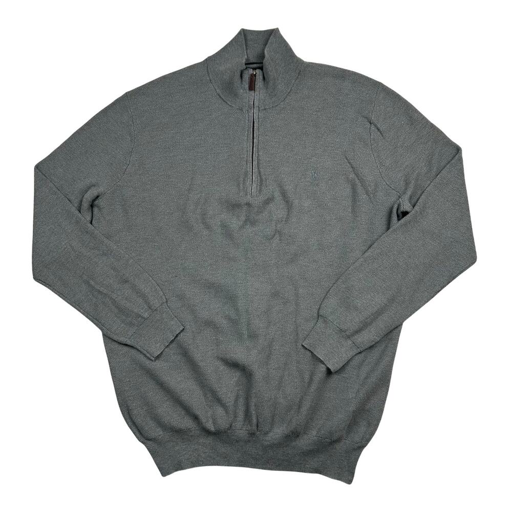 Polo Ralph Lauren Sweater Mens XLT Grey Pima Cotton Quarter Zip Pullover Tall